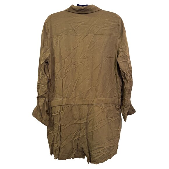 Michael Kors Romper Zip Front Roll Sleeve Women Size 14 Duffle Green - Picture 2 of 8